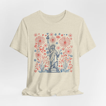 Patriotic Short Sleeve Tee with Liberty Design