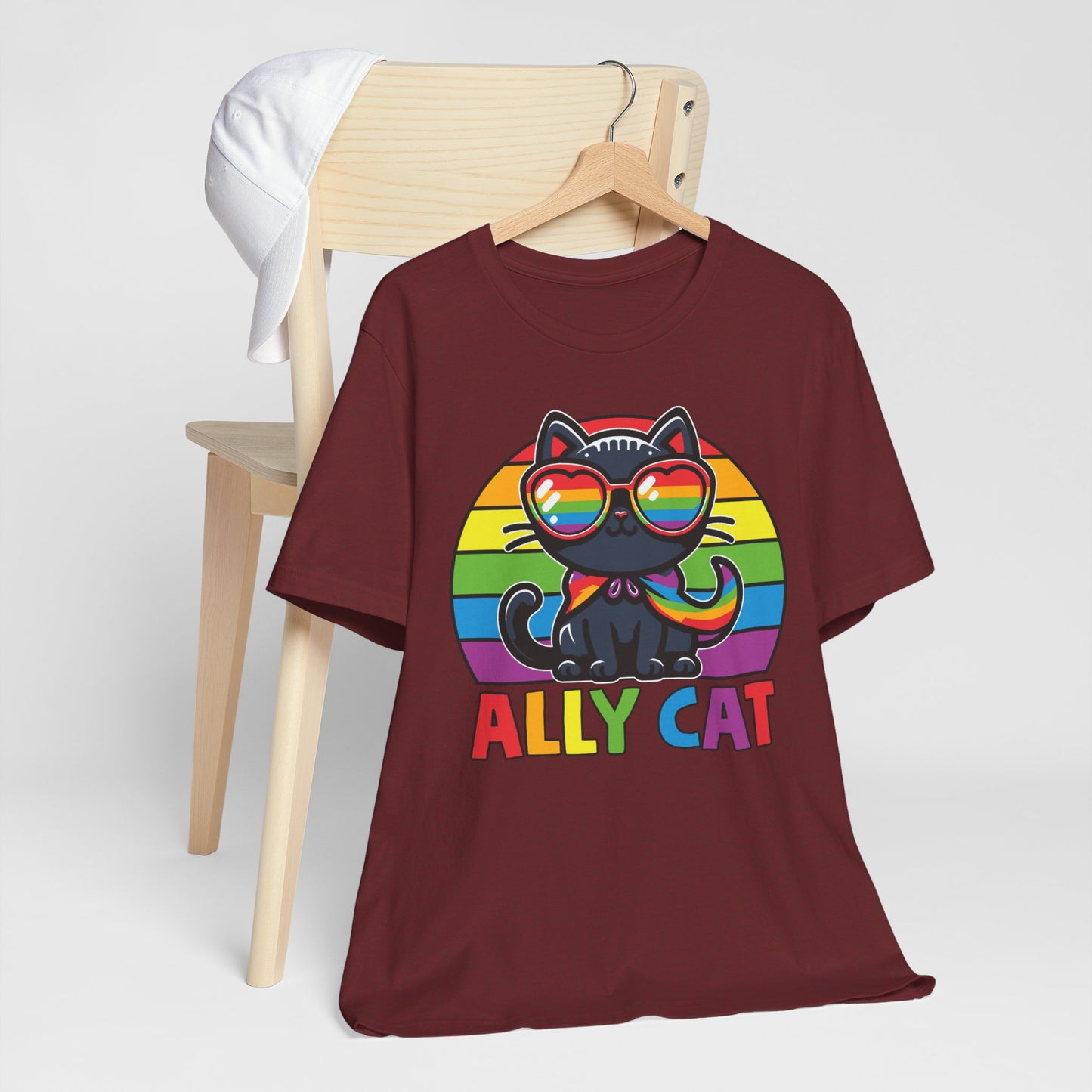 Pride Cat Unisex Jersey Tee - 'Ally Cat' Design