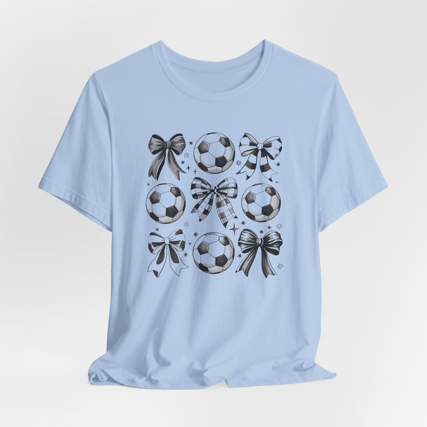 Soccer Tic Tac Toe Bows Bella Canvas Tee