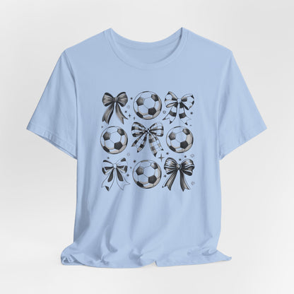 Soccer Tic Tac Toe Bows Bella Canvas Tee