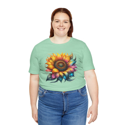 Vibrant Sunflower Tee, Casual T-Shirt