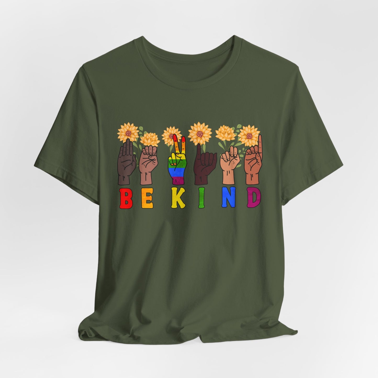 Be Kind Sign Language Diversity Unisex Jersey Tee