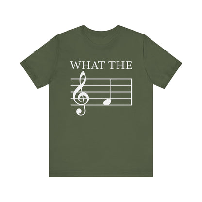 What the F, musical pun Unisex Jersey Short Sleeve Tee