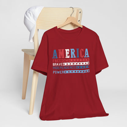 Patriotic Unisex Jersey Tee - Celebrate America with Freedom & Independence