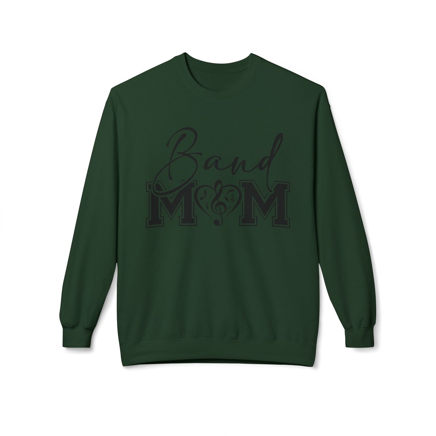 Band Mom front and back - Softstyle Crewneck for Music Lovers