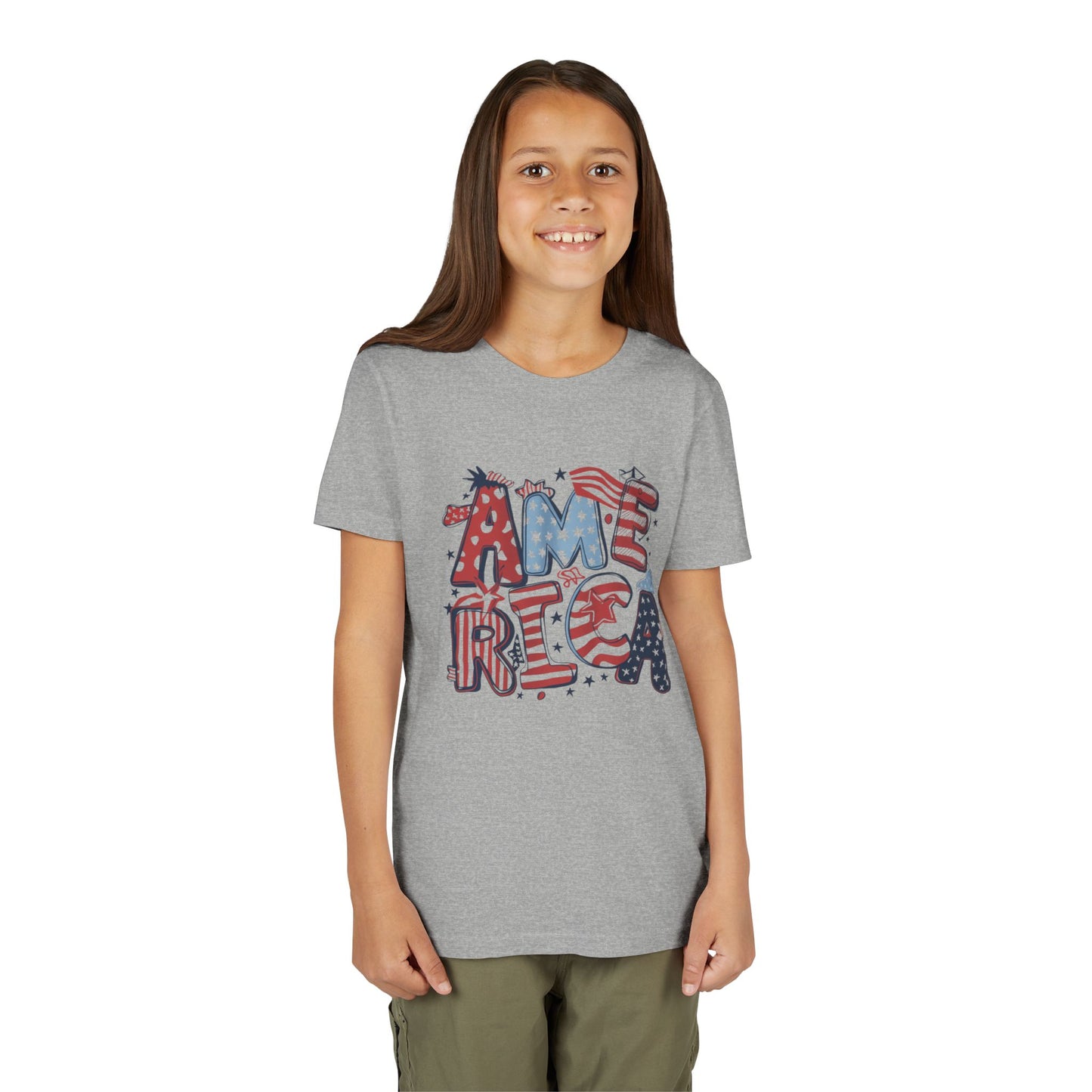 Patriotic Youth Short Sleeve Tee - America Design for 4th of July & Celebrations