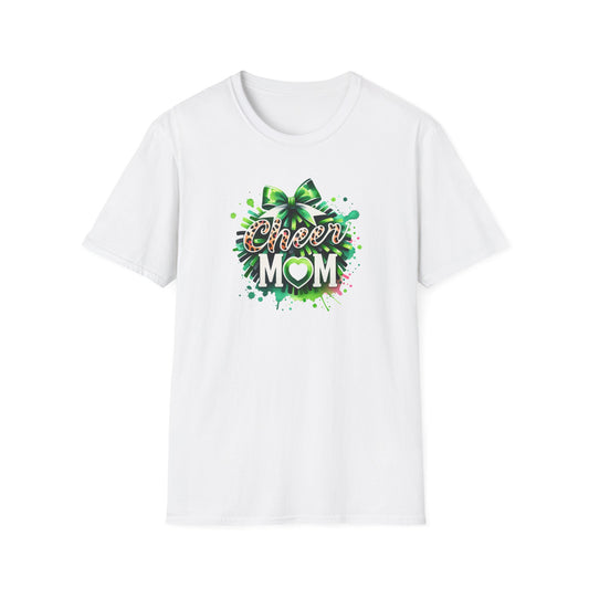 Green Cheer Mom Gildan Softstyle Tshirt