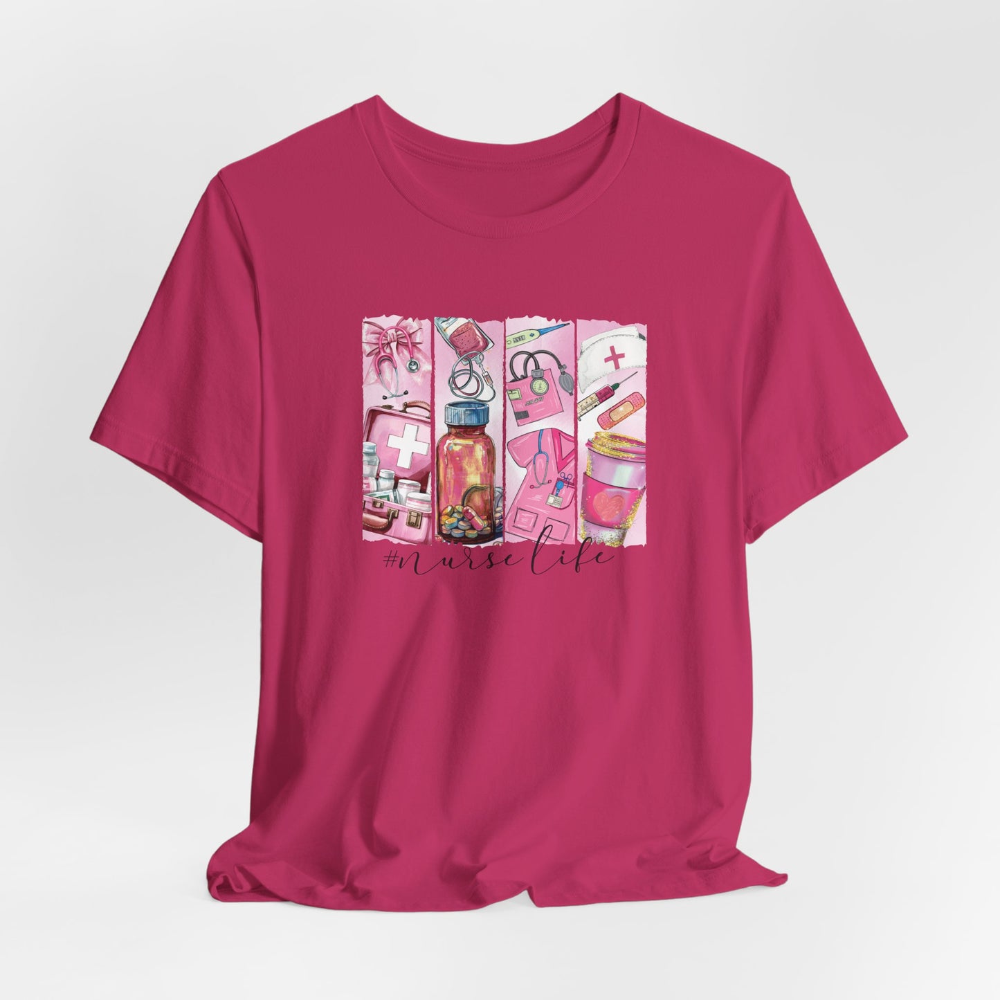 Nurse Life Pink Bella Canvas Tee