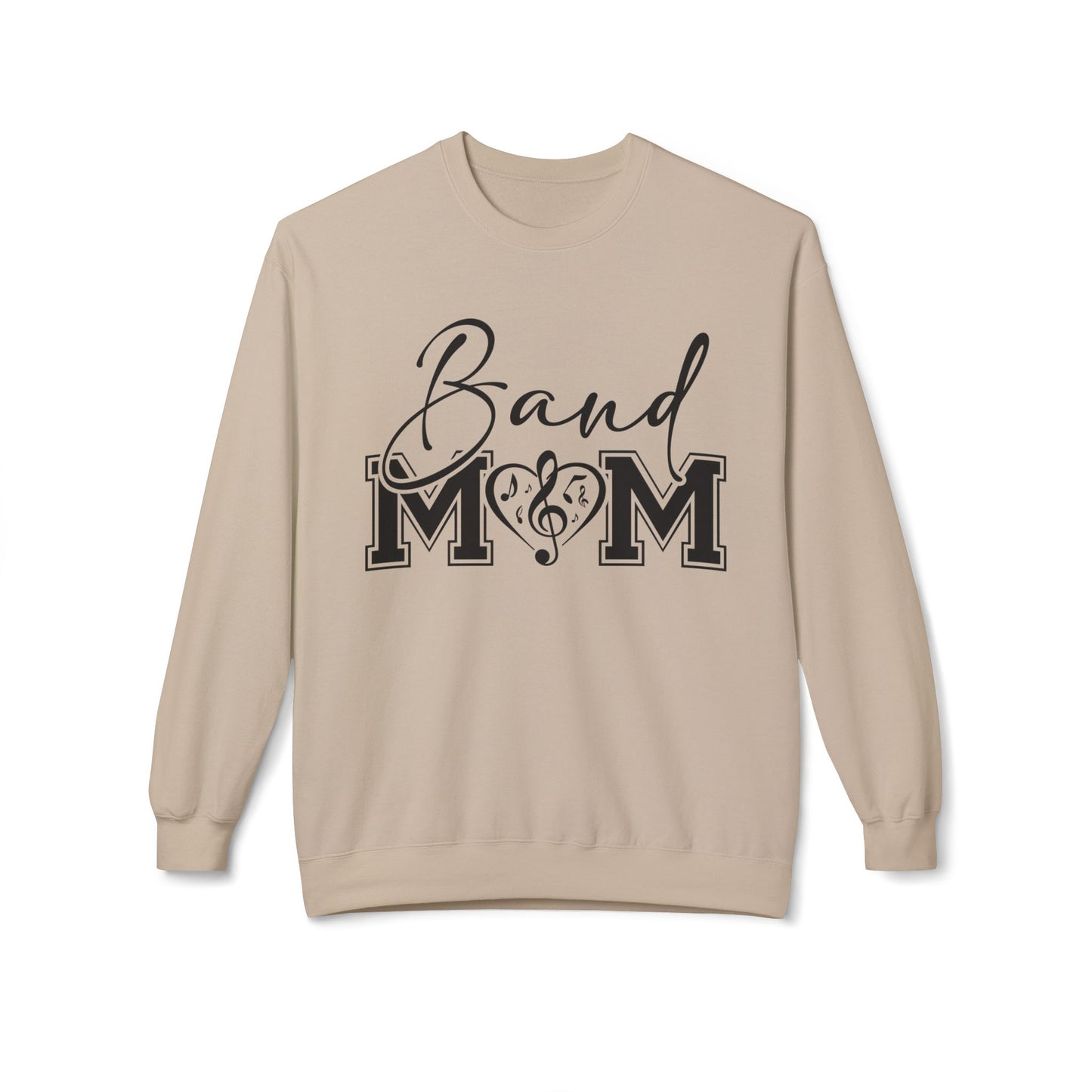Band Mom front and back - Softstyle Crewneck for Music Lovers