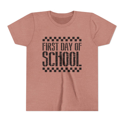 First Day of School Checkered Youth Tee, Back to School Shirt