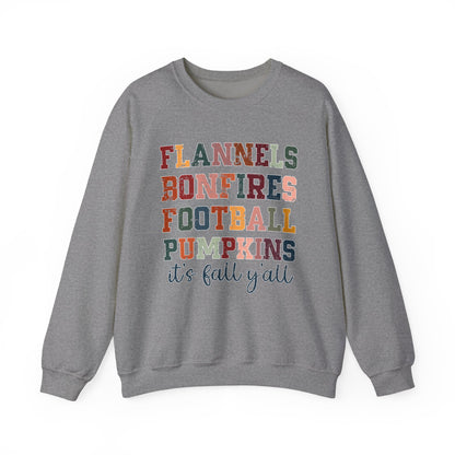 Flannel Bonfires Football Sweatshirt | Unisex Crewneck