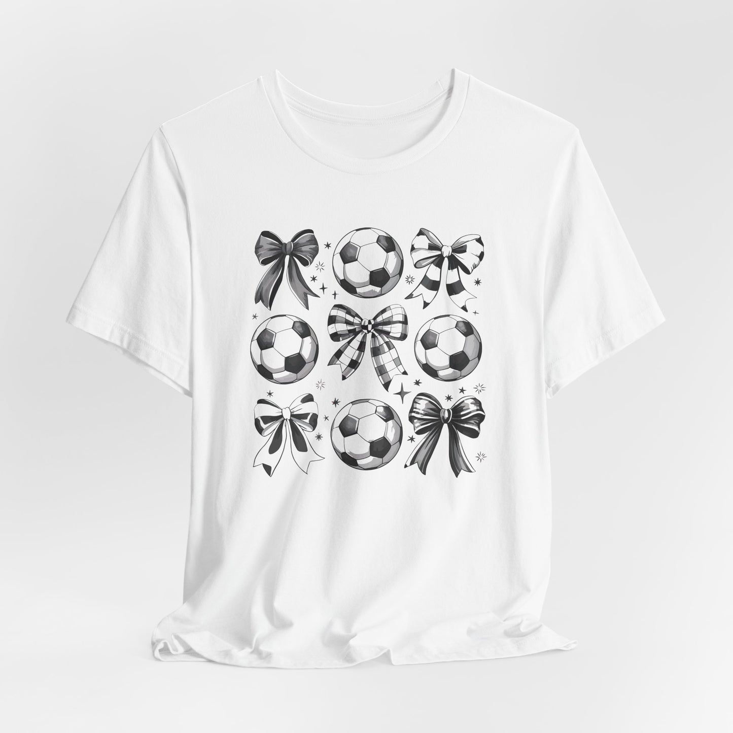 Soccer Tic Tac Toe Bows Bella Canvas Tee
