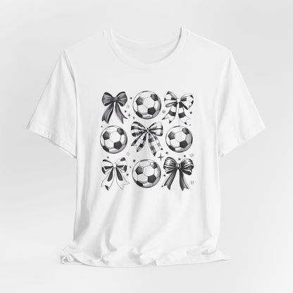 Soccer Tic Tac Toe Bows Bella Canvas Tee