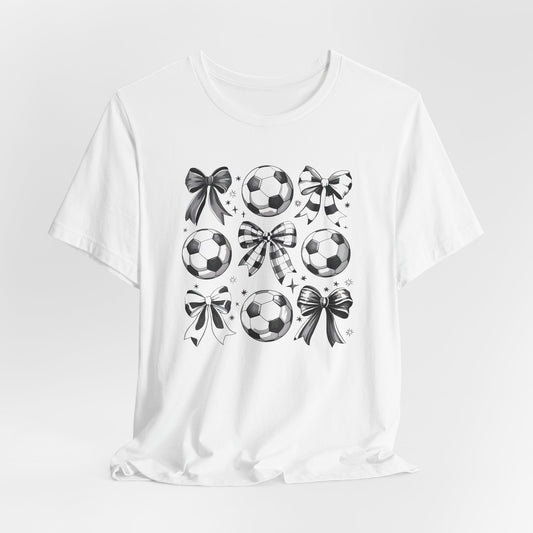 Soccer Tic Tac Toe Bows Bella Canvas Tee