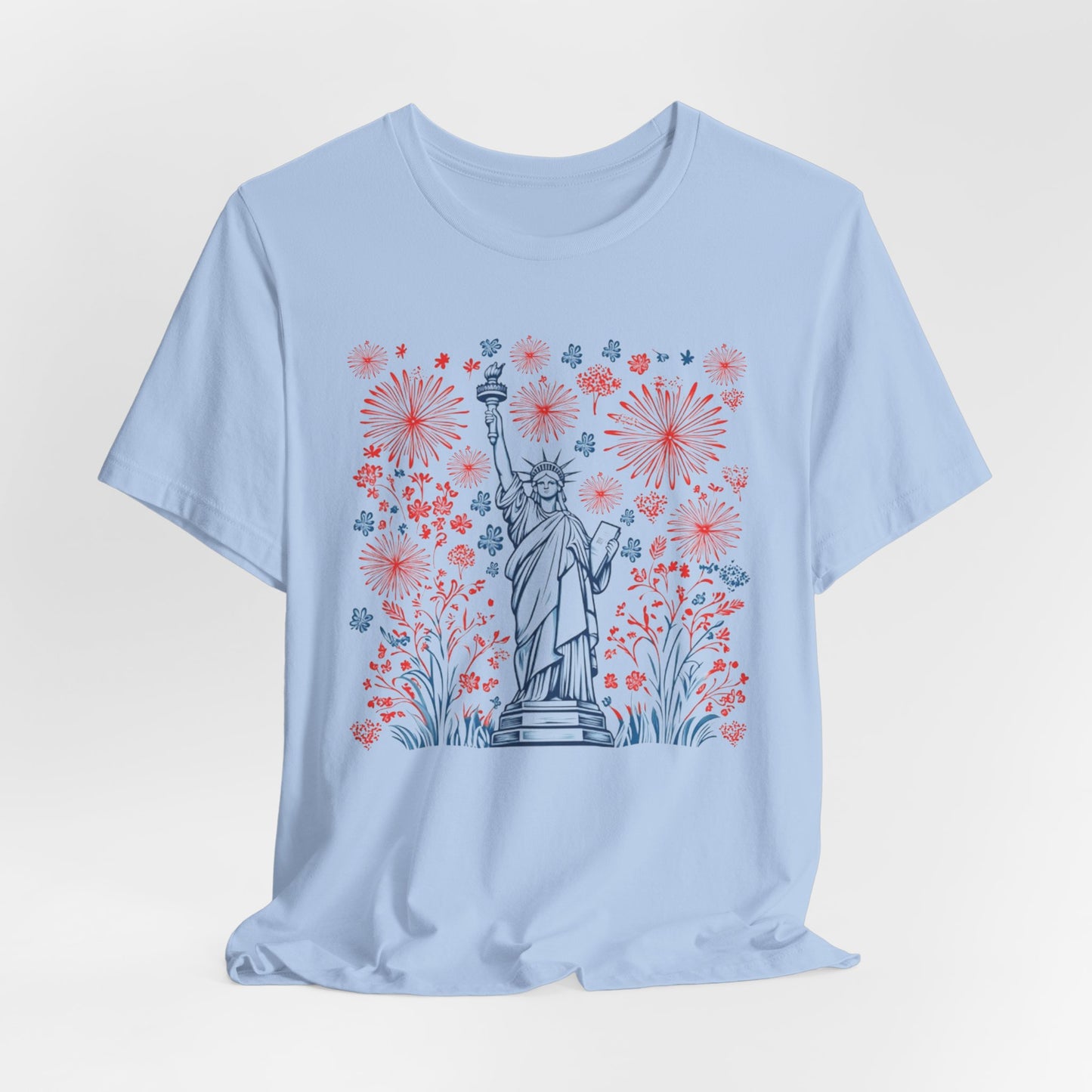 Patriotic Short Sleeve Tee with Liberty Design