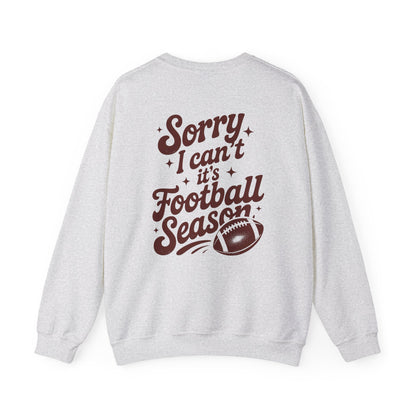 Football Season Sweatshirt, Front and Back Unisex Crewneck