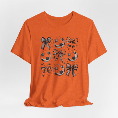 Soccer Tic Tac Toe Bows Bella Canvas Tee