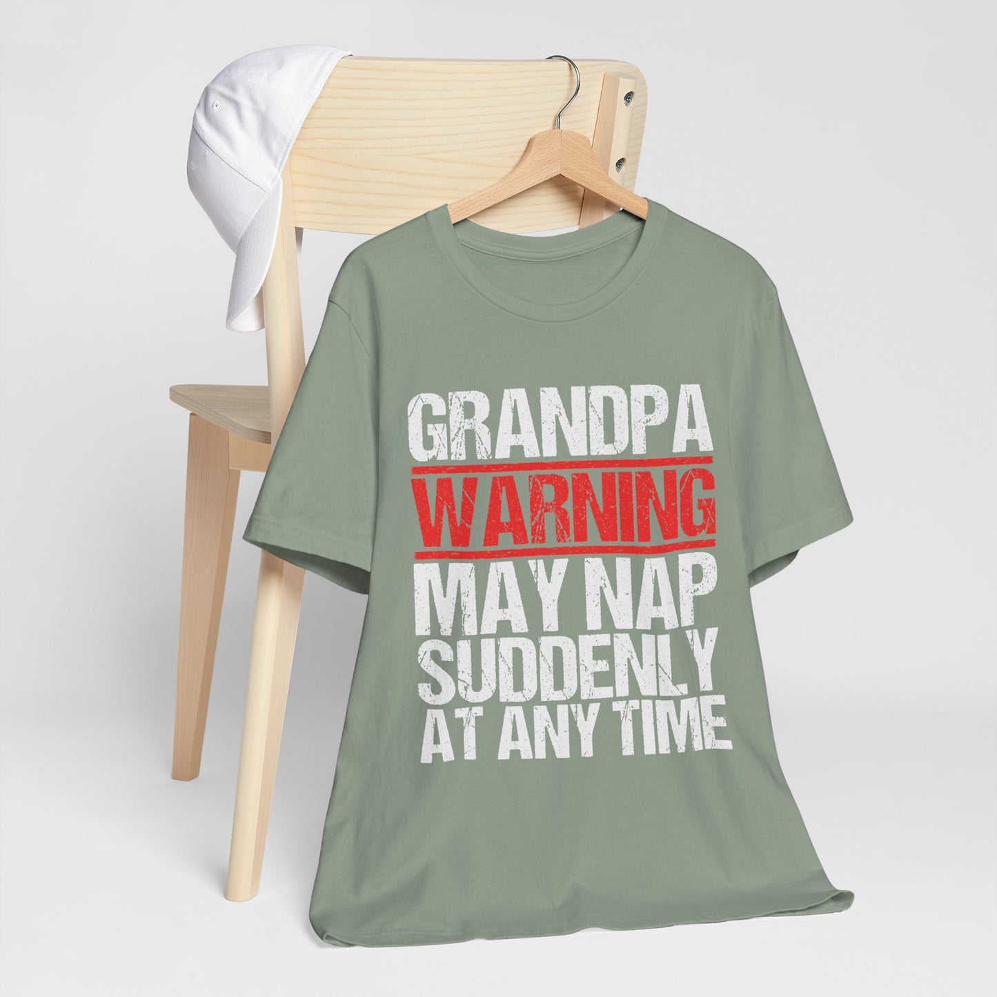 Funny Grandpa Nap Warning T-Shirt, Gift for Grandfather, Family Humor Tee, Unisex Tee for Relaxation, Birthday Gift, Grandparent's Day