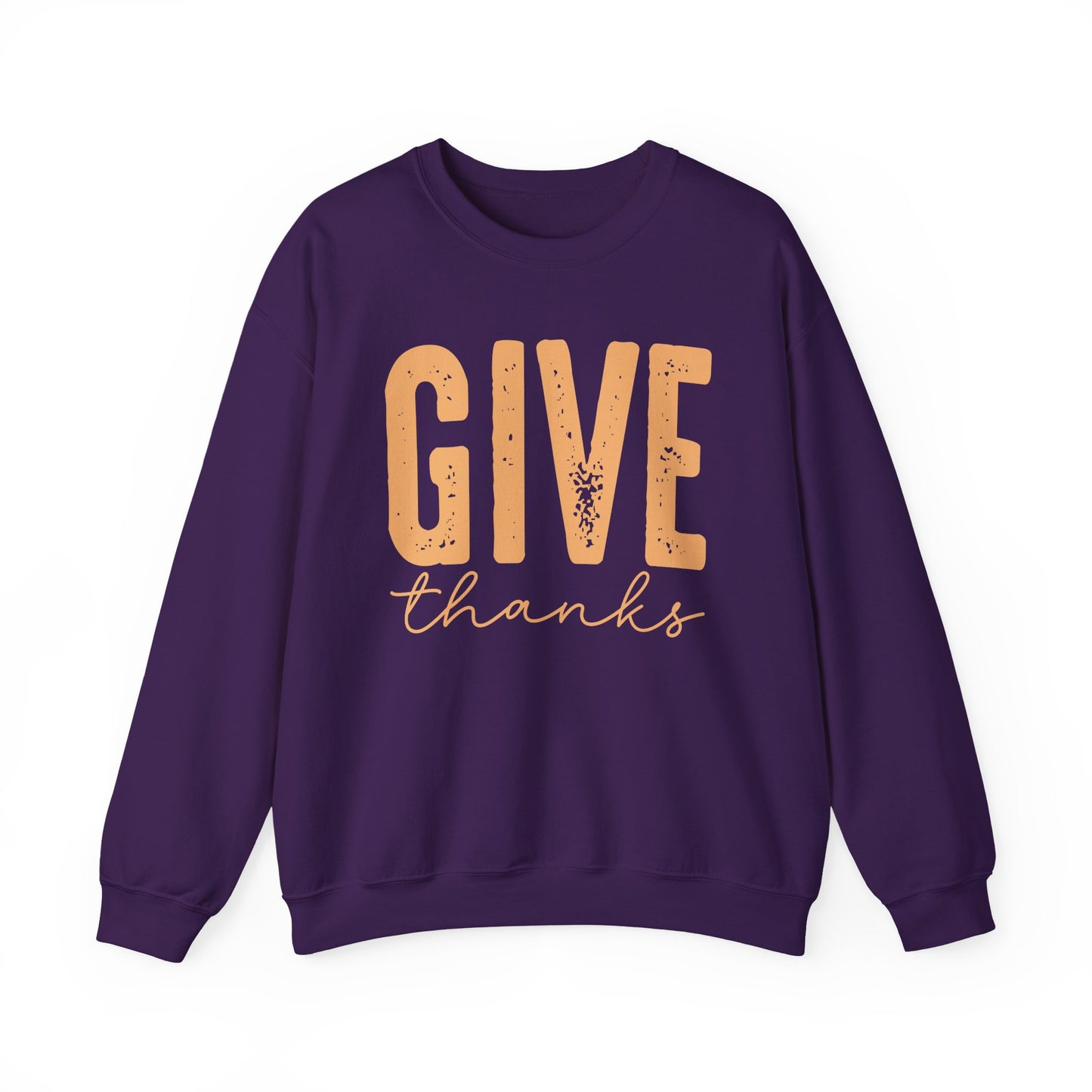 Give Thanks, Thanksgiving Gildan Crewneck Sweatshirt