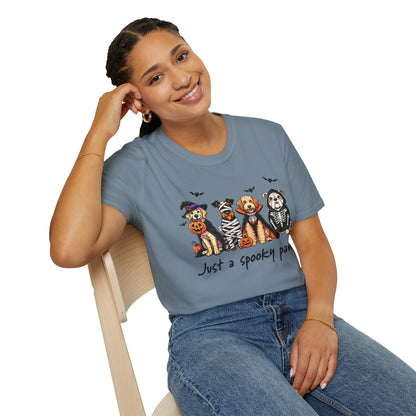 Halloween Dog T-Shirt, Spooky Paw Gildan Softstyle Shirt