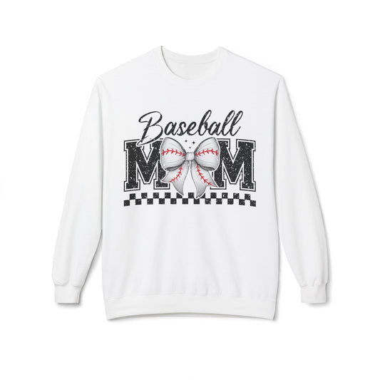 Baseball Mom Fleece Sweatshirt | Stylish Crewneck for Moms, Sports Apparel, Gift for Mother's Day, Team Spirit, Baseball Fan Gear