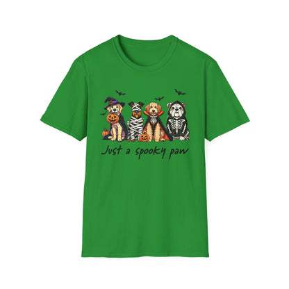 Halloween Dog T-Shirt, Spooky Paw Gildan Softstyle Shirt