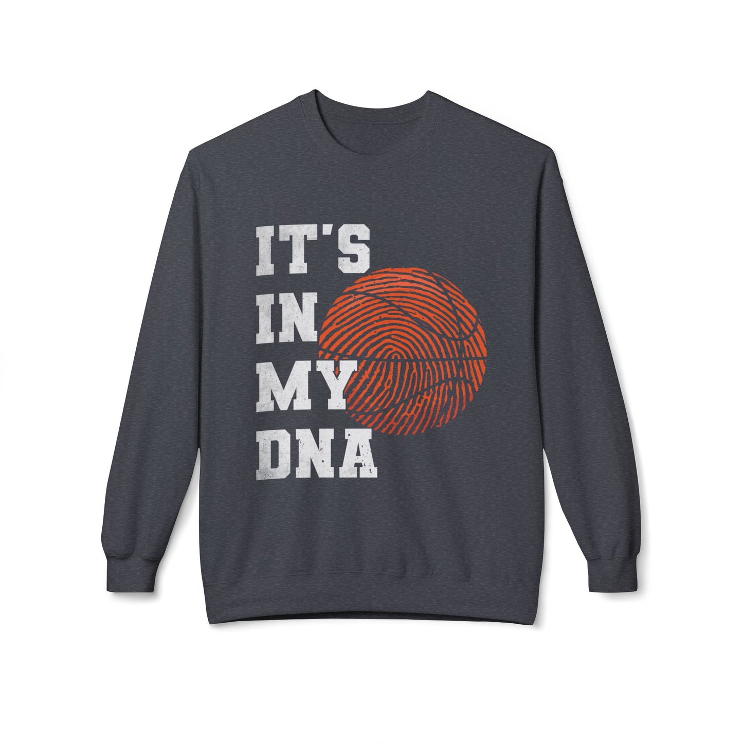 Basketball DNA Crewneck Sweatshirt, Cozy Sports Apparel, Perfect for Athletes, Gift for Hoopers, Ideal for Game Days, Throwback Style