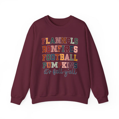 Flannel Bonfires Football Sweatshirt | Unisex Crewneck