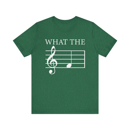 What the F, musical pun Unisex Jersey Short Sleeve Tee