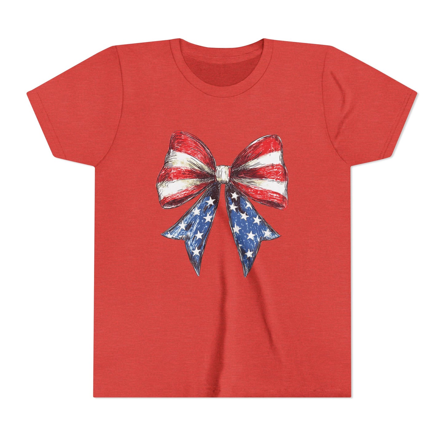 Patriotic Youth Short Sleeve Tee with Bow Design