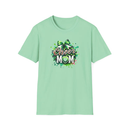 Green Cheer Mom Gildan Softstyle Tshirt