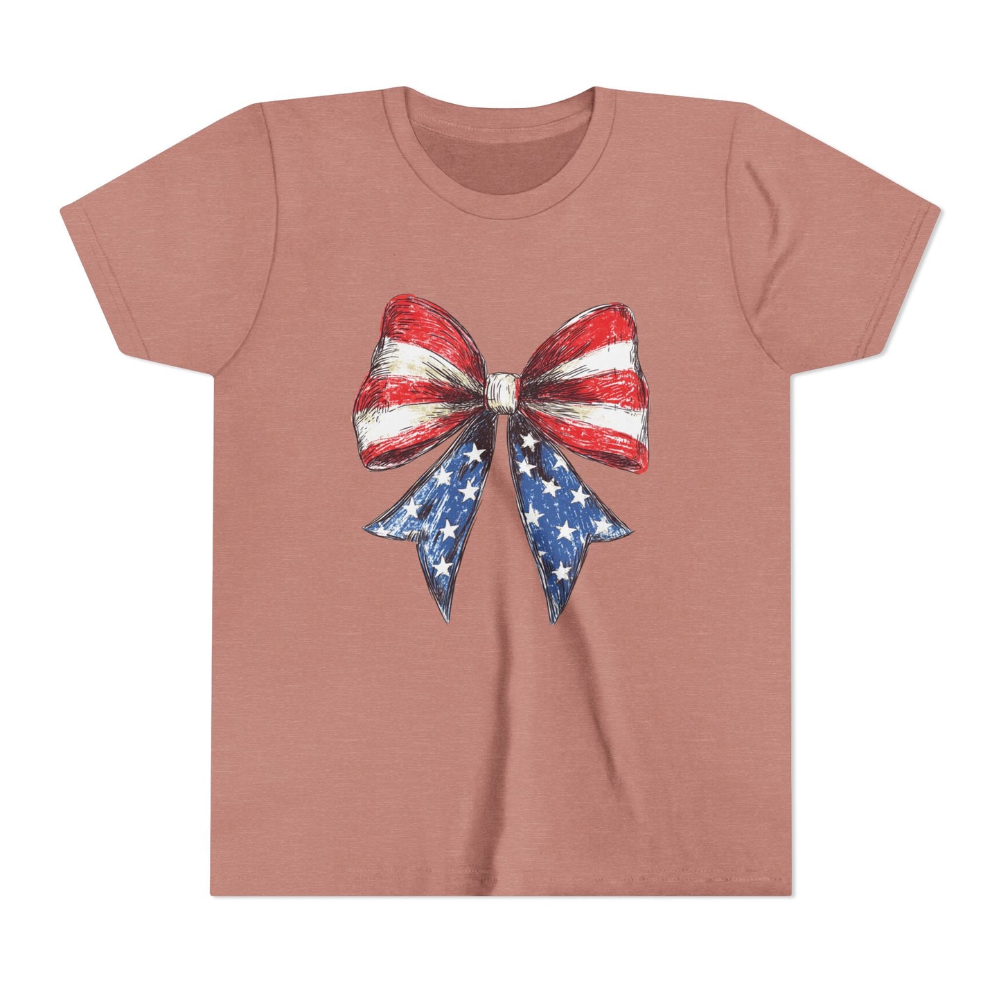 Patriotic Youth Short Sleeve Tee with Bow Design