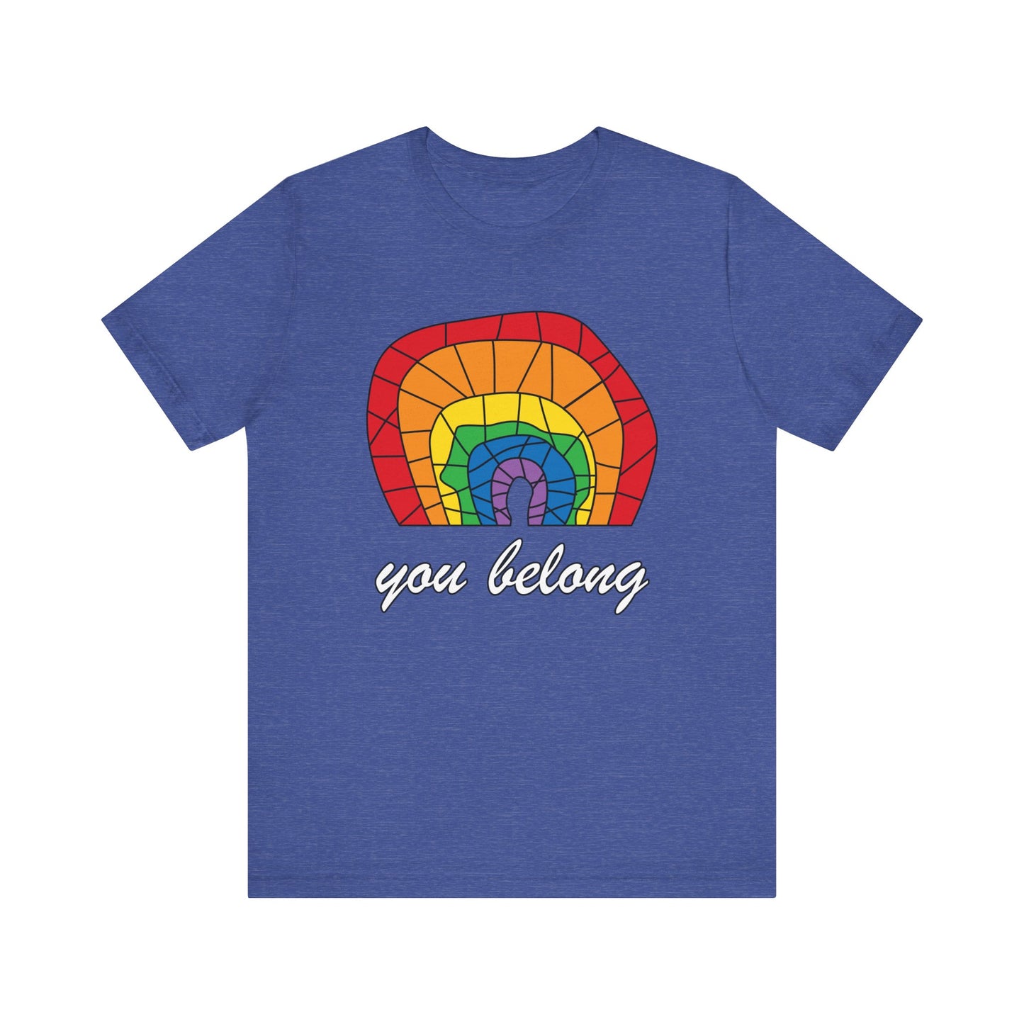 Rainbow 'You Belong' Unisex Jersey Tee, LGBTQ Pride Shirt