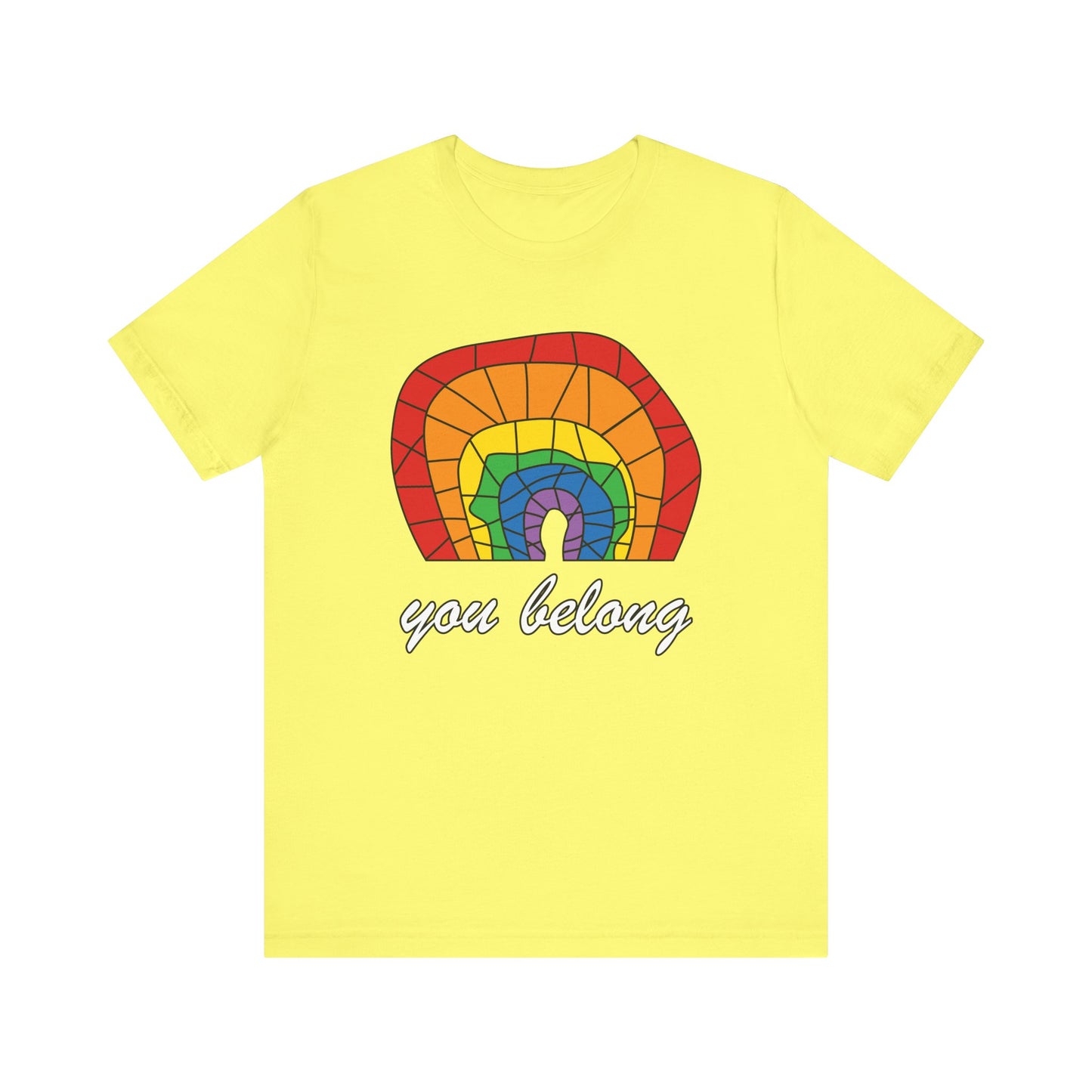 Rainbow 'You Belong' Unisex Jersey Tee, LGBTQ Pride Shirt