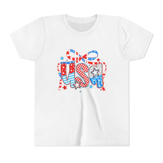 Patriotic Youth Short Sleeve Tee - USA Stars and Stripes Design