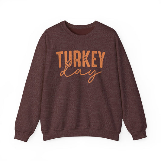 Turkey Day Thanksgiving Gildan Crewneck Sweatshirt