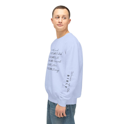 Inspirational Sweatshirt - Wait, Protect, Trust, Pray, Rejoice Like Women of the Bible, Front and Sleeve - Unisex Crewneck for Faith & Empowerment, Gift for Women, [...]