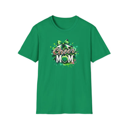 Green Cheer Mom Gildan Softstyle Tshirt
