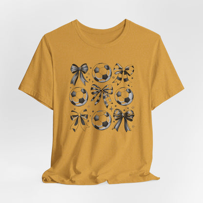 Soccer Tic Tac Toe Bows Bella Canvas Tee