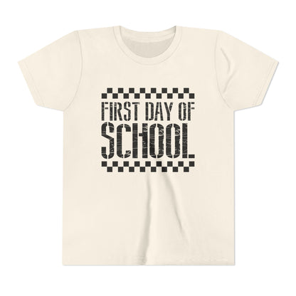 First Day of School Checkered Youth Tee, Back to School Shirt