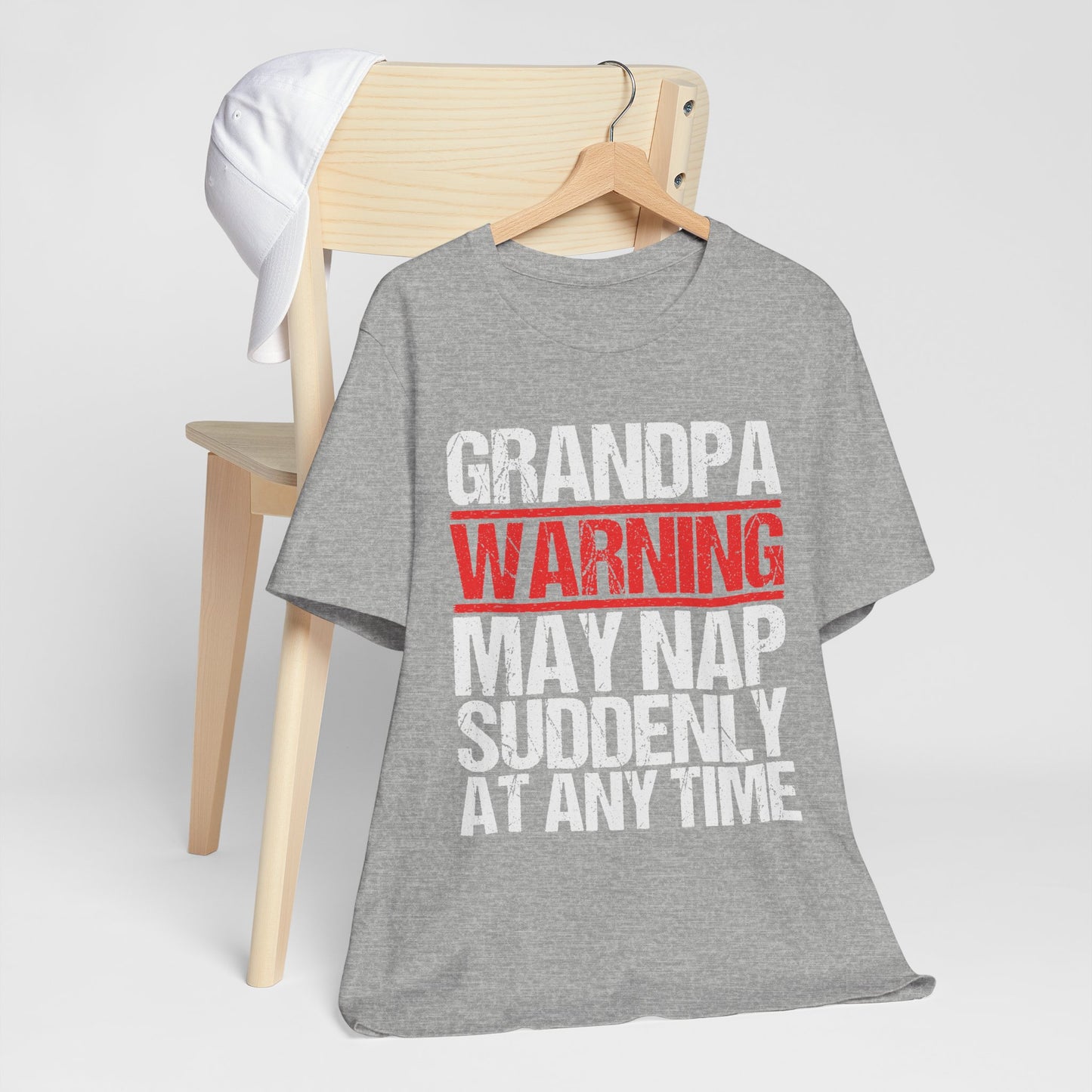 Funny Grandpa Nap Warning T-Shirt, Gift for Grandfather, Family Humor Tee, Unisex Tee for Relaxation, Birthday Gift, Grandparent's Day