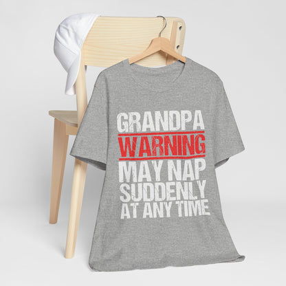 Funny Grandpa Nap Warning T-Shirt, Gift for Grandfather, Family Humor Tee, Unisex Tee for Relaxation, Birthday Gift, Grandparent's Day