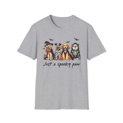 Halloween Dog T-Shirt, Spooky Paw Gildan Softstyle Shirt