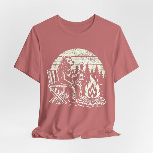 Cozy Campfire Bear Tee | Outdoor Adventure T-Shirt