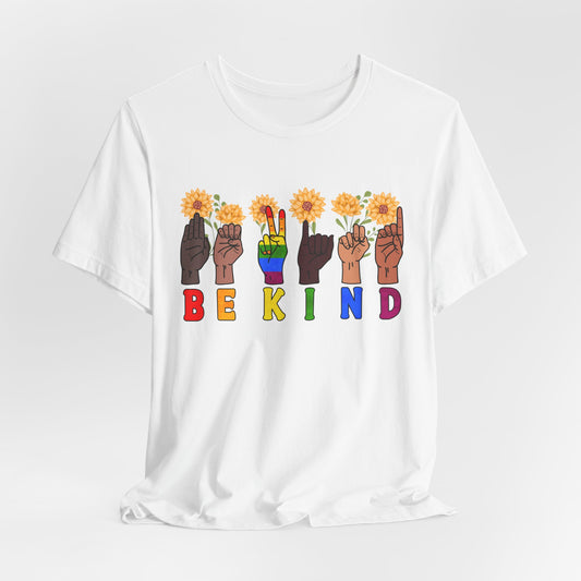 Be Kind Sign Language Diversity Unisex Jersey Tee