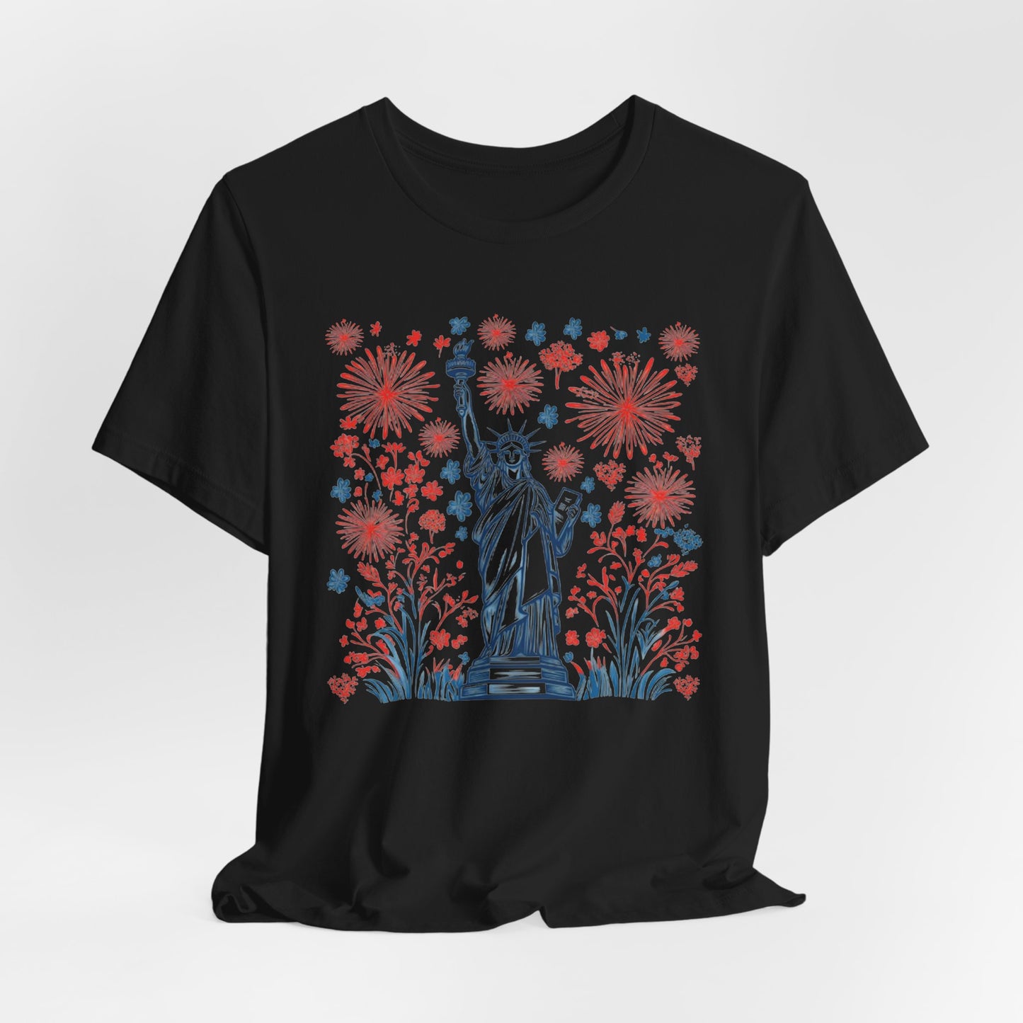 Patriotic Short Sleeve Tee with Liberty Design