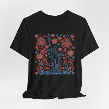 Patriotic Short Sleeve Tee with Liberty Design