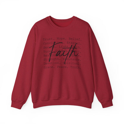 Faith Word Map Gildan Crewneck Sweatshirt