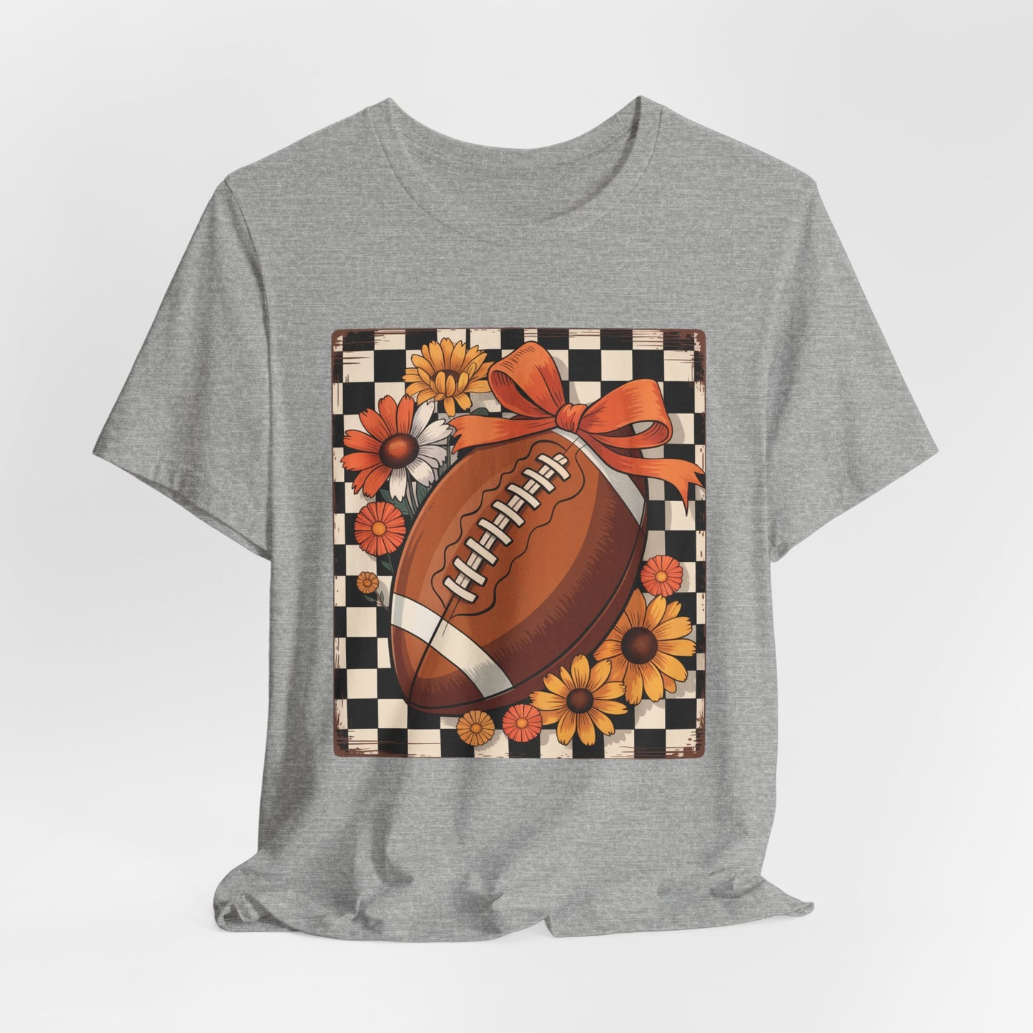 Fall Floral Football Tee, Perfect for Game Days