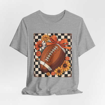 Fall Floral Football Tee, Perfect for Game Days